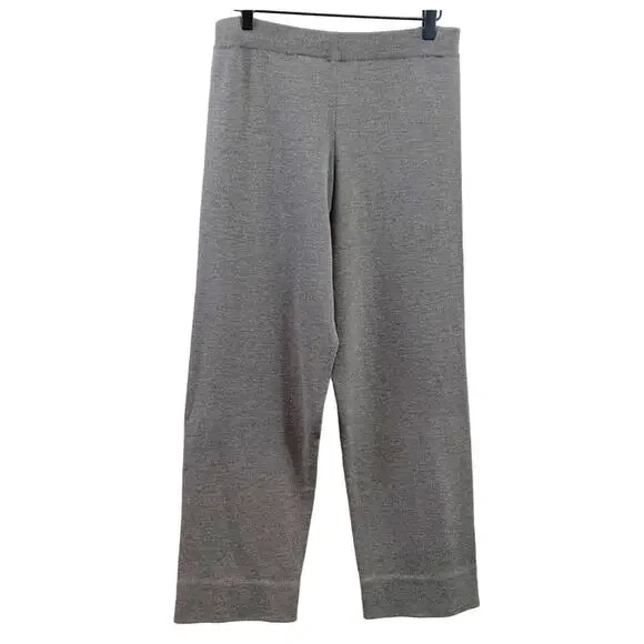 Eileen Fisher Wool Knit Pull-Up Gray Pants - Picture 5 of 6